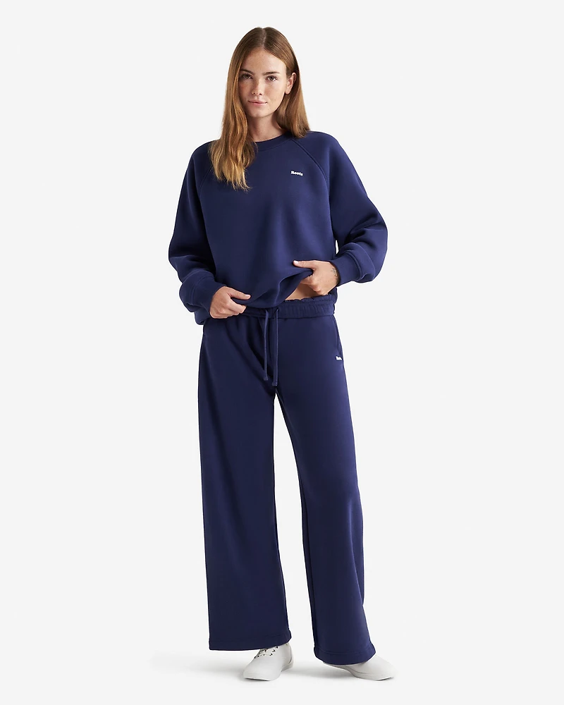 Pantalon en molleton nuage à jambe large