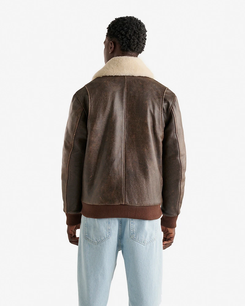 Blouson aviateur en cuir