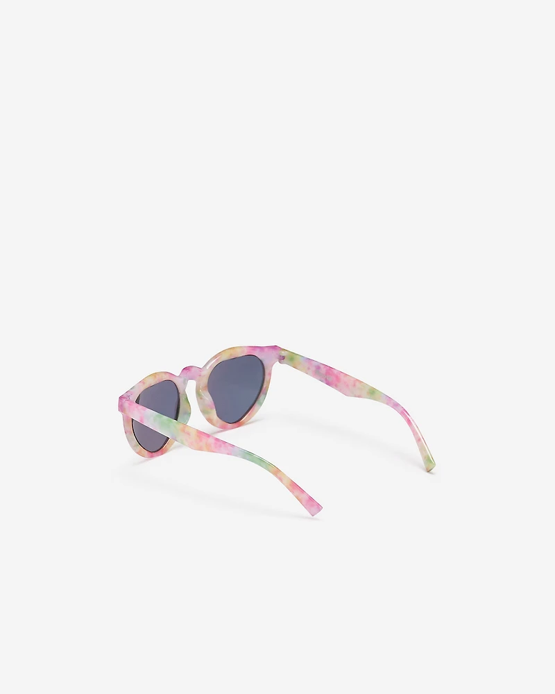Lunettes de soleil tie-dye en forme de cœur pour enfants
