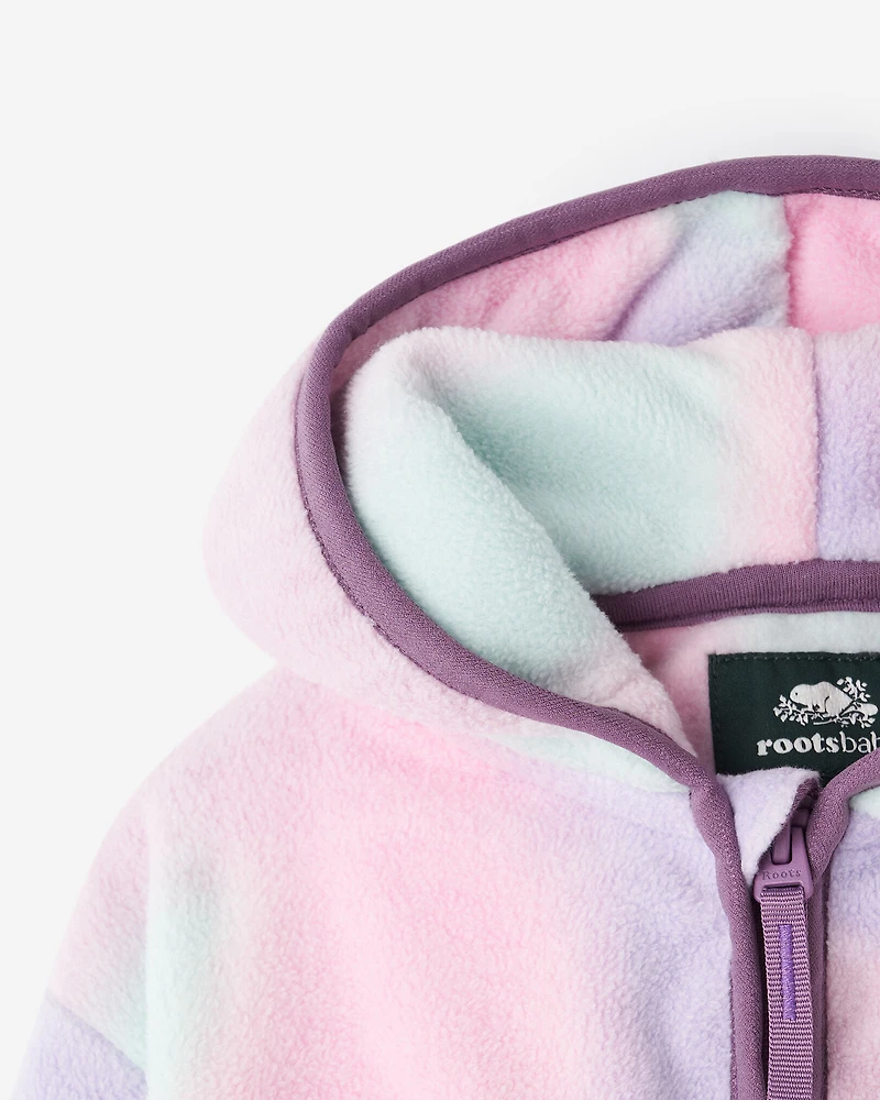 Chandail à capuchon et glissière en micromolleton pour bébés