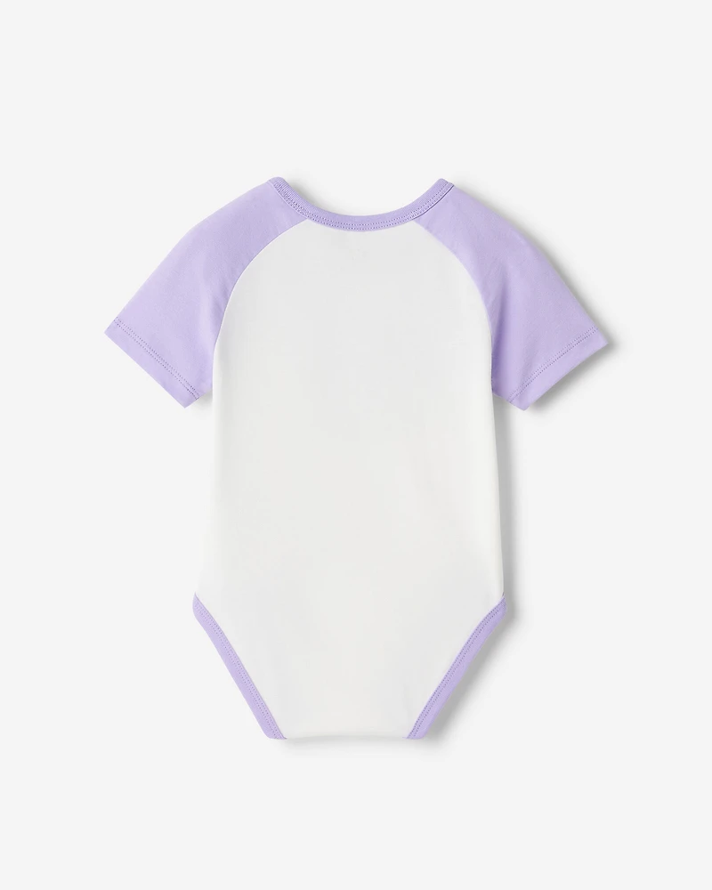 Baby Organic Cooper Baseball Short Sleeve Bodysuit