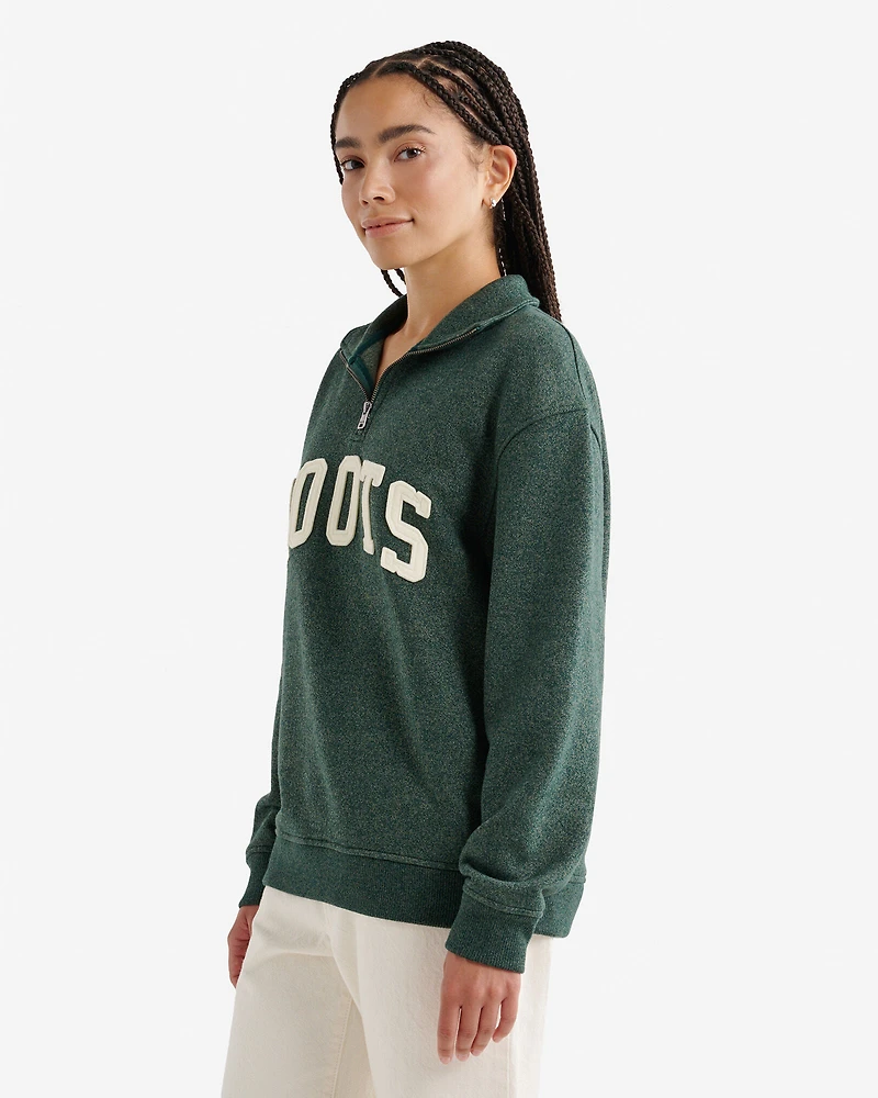 Roots Applique Half Zip Stein