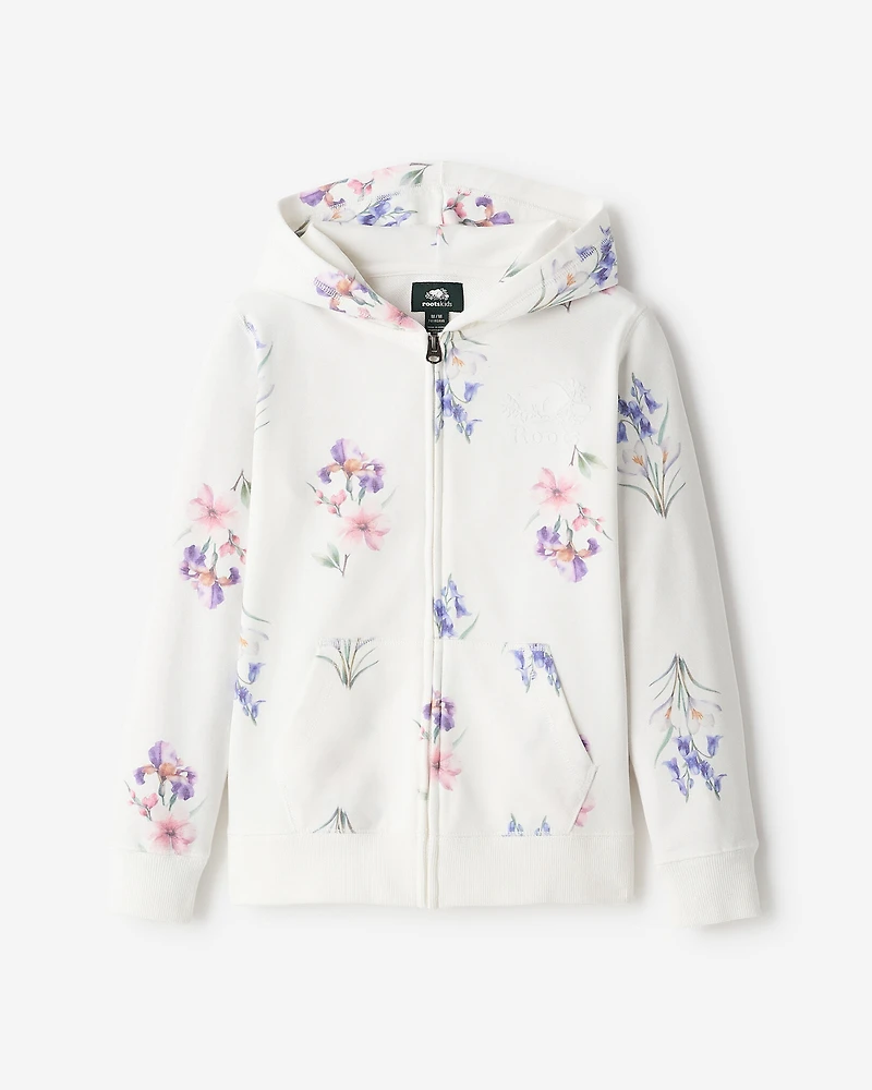 Chandail à capuchon et glissière motif floral Cooper pour enfants