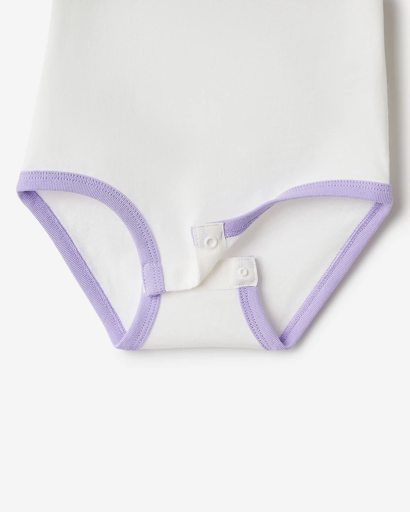 Baby Organic Cooper Baseball Short Sleeve Bodysuit