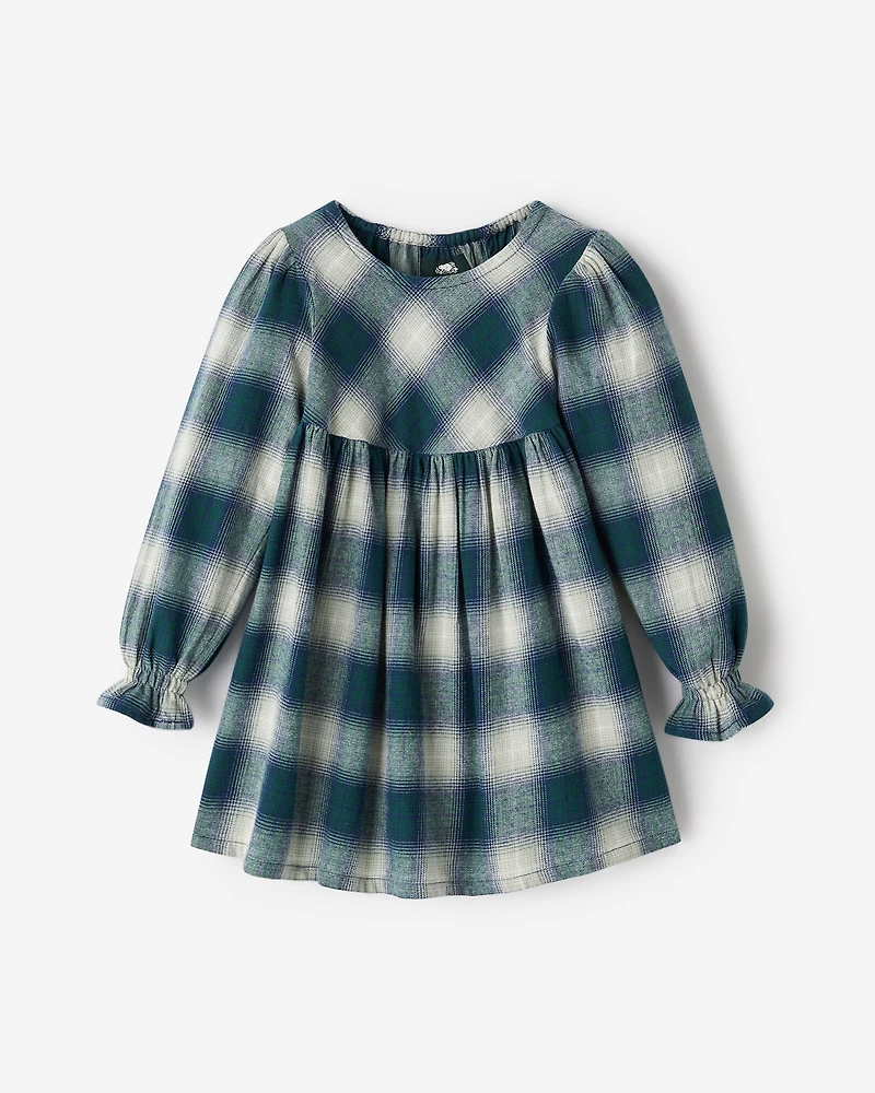 Toddler Girls Plaid Babydoll Dress
