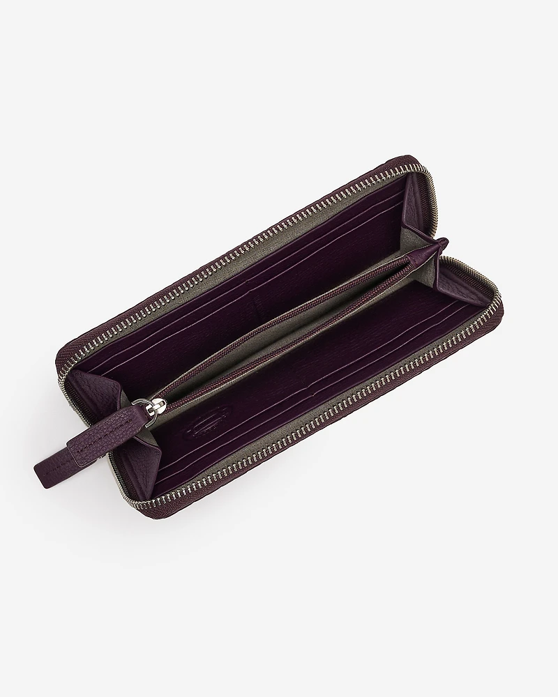 Zip Around Clutch Woven