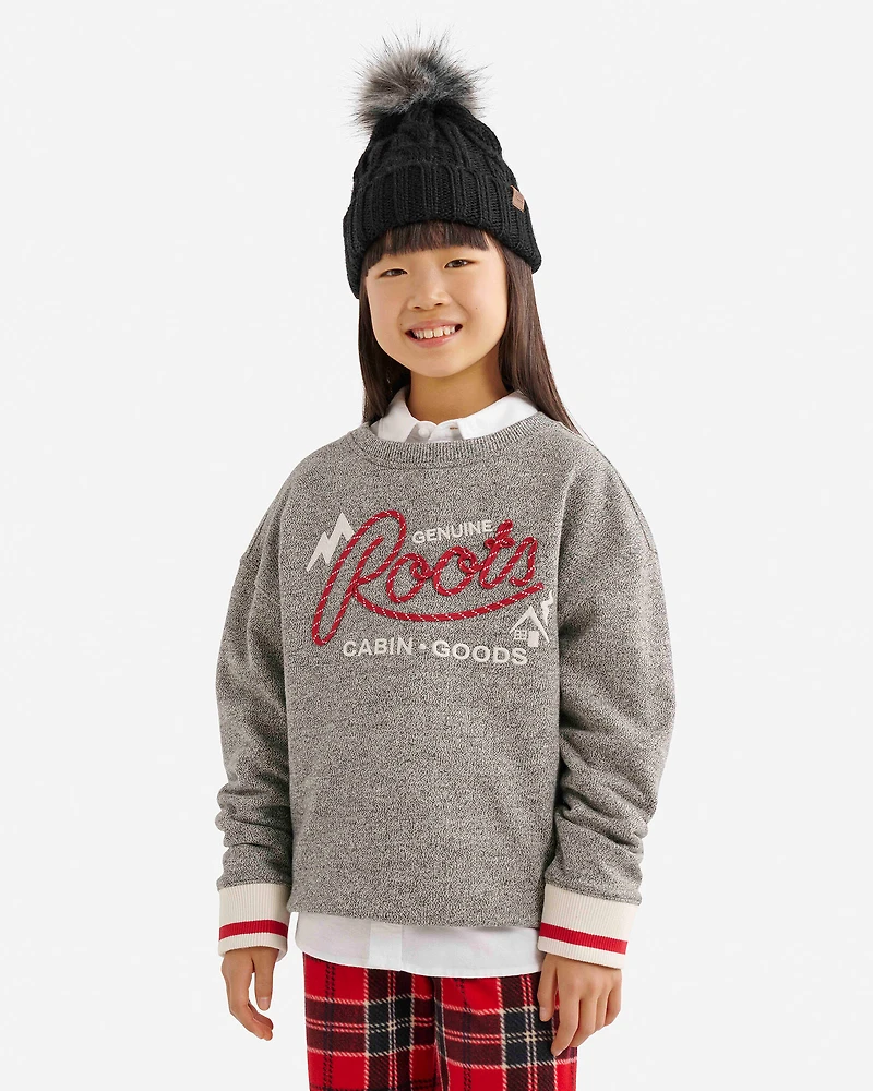 Chandail à col rond avec appliqué Cabane pour enfants