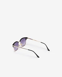 Womens Metal Plastic Clubmaster Sunglasses