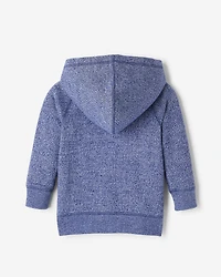 Chandail original à capuchon et glissière en jersey bouclette de coton bio pour bébés