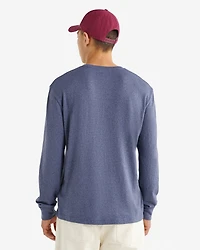 T-shirt poivré à manches longues en coton bio pour hommes