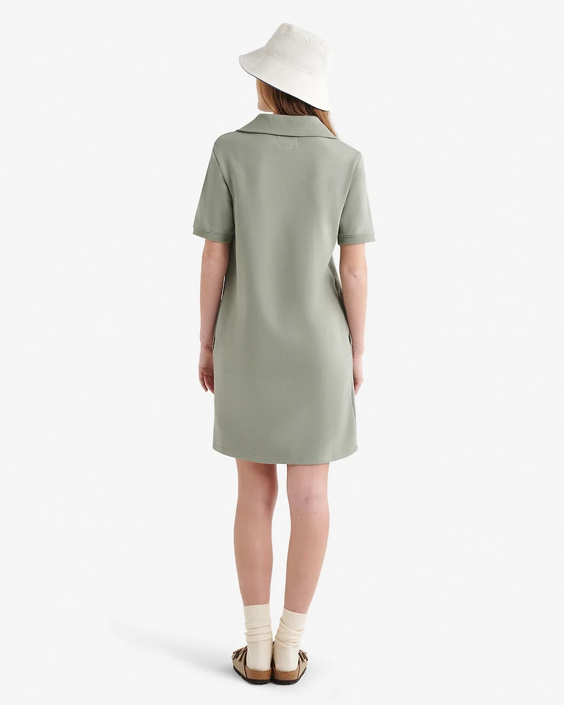 Cooper Terry Short Sleeve Quarter Zip Dress