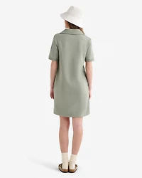 Cooper Terry Short Sleeve Quarter Zip Dress