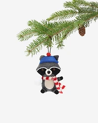 Snowball Fight Raccoon Ornament