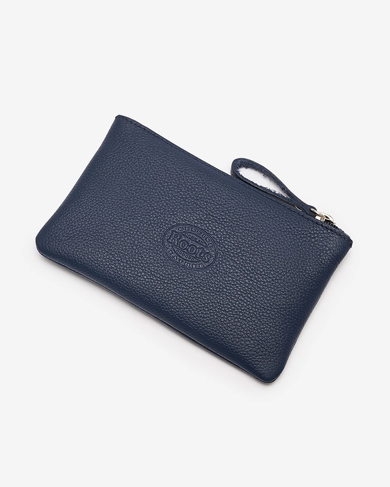 Pochette moyenne à glissière en cuir Cervino