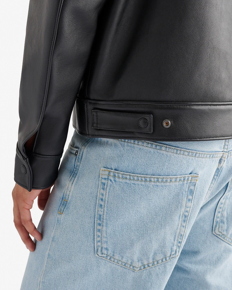 Blouson entraîneur en cuir nappa
