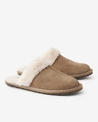 Pantoufles en suède pour femme