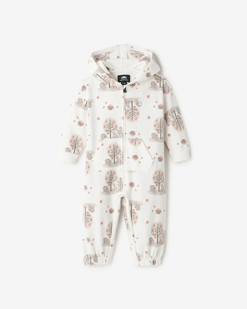 Barboteuse à capuchon Ours douillet pour bébés