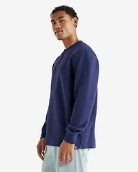 Chandail henley à col boutonné en tricot double Thompson