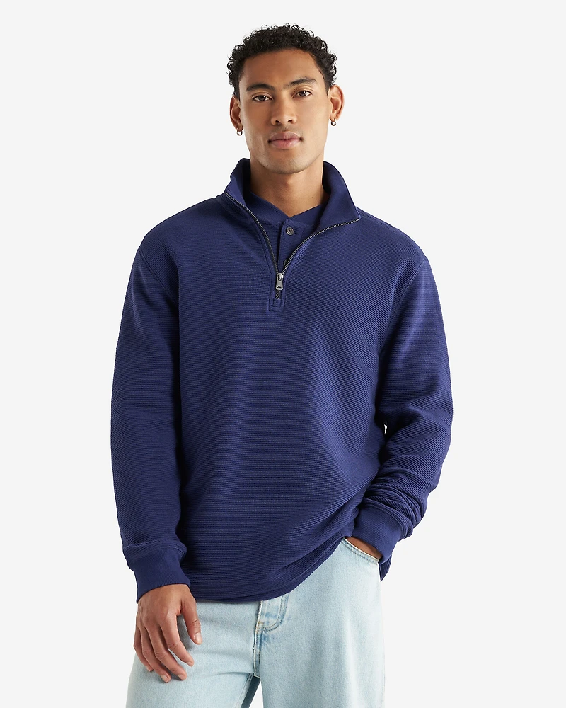 Chandail à demi-glissière en tricot double Thompson