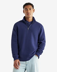 Chandail à demi-glissière en tricot double Thompson