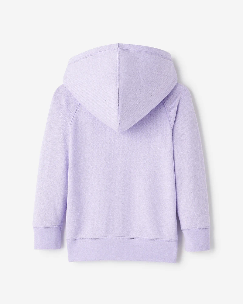 Chandail original à capuchon et glissière en jersey bouclette de coton bio pour tout-petits