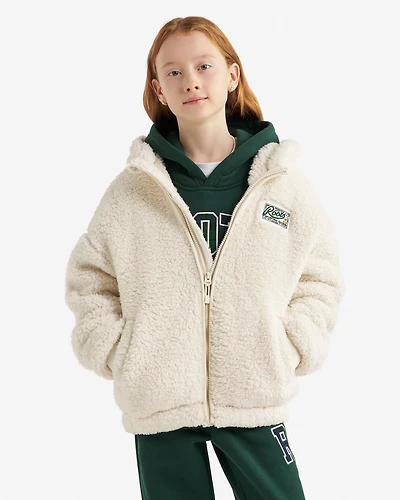 Chandail à capuchon et glissière en molleton style mouton Creekside pour enfants
