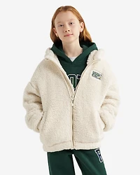 Chandail à capuchon et glissière en molleton style mouton Creekside pour enfants