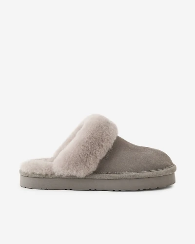Womens Shearling Platform Slipper