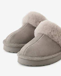 Womens Shearling Platform Slipper