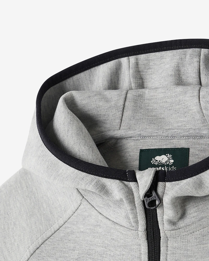 Chandail à capuchon et glissière en tissu interlock Recover pour enfants