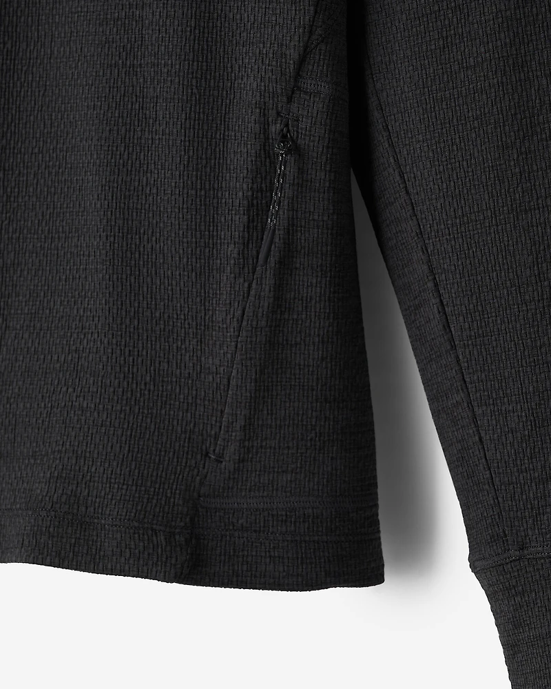 Chandail sport texturé à capuchon et glissière