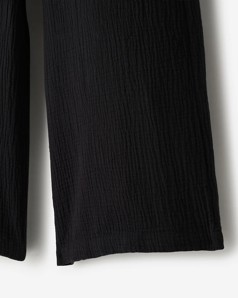 Isla Cotton Gauze Wide Leg Pant