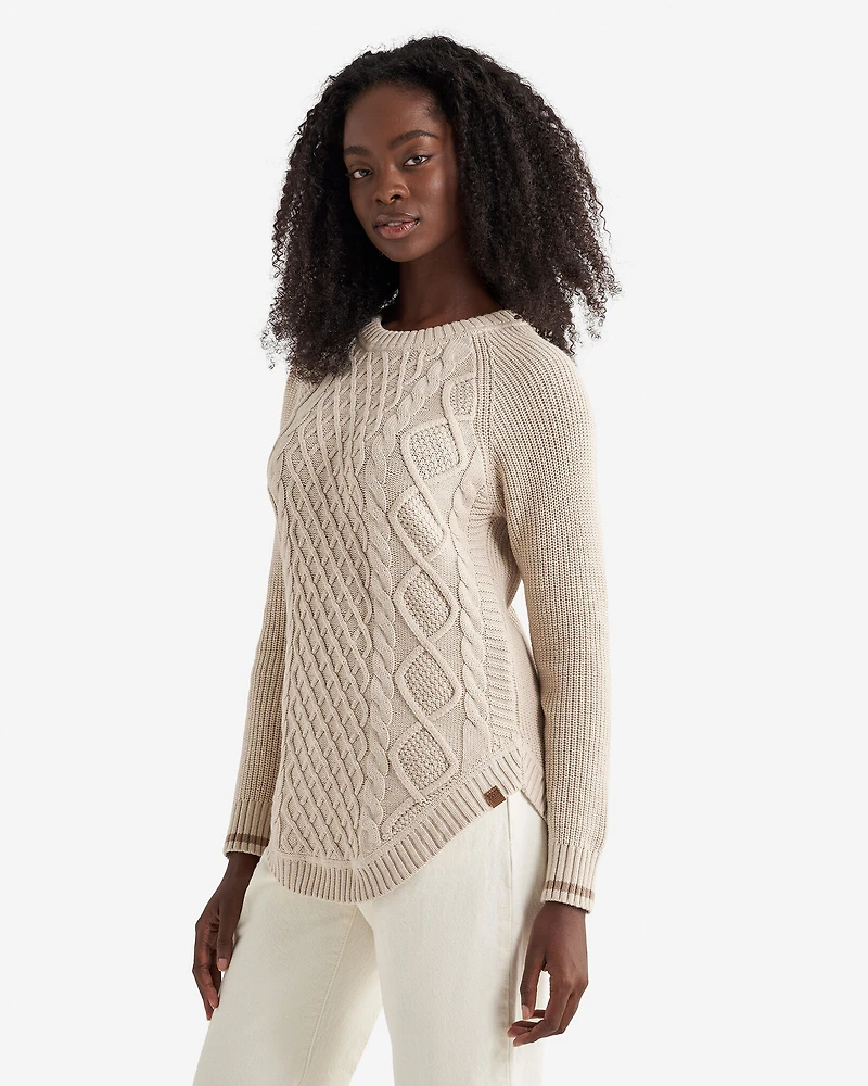 Chandail à col rond Cabane à torsades