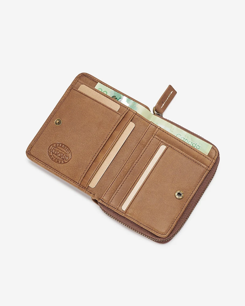 Petite pochette à glissière en cuir Tribe
