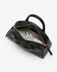 Mini sac à main style bowling en cuir Cervino