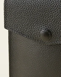 Sac à bandoulière à goussets latéraux en accordéon pour téléphone en cuir Cervino