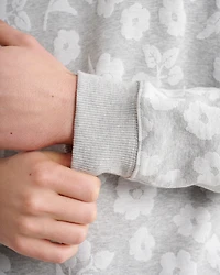 Chandail à capuchon jacquard floral