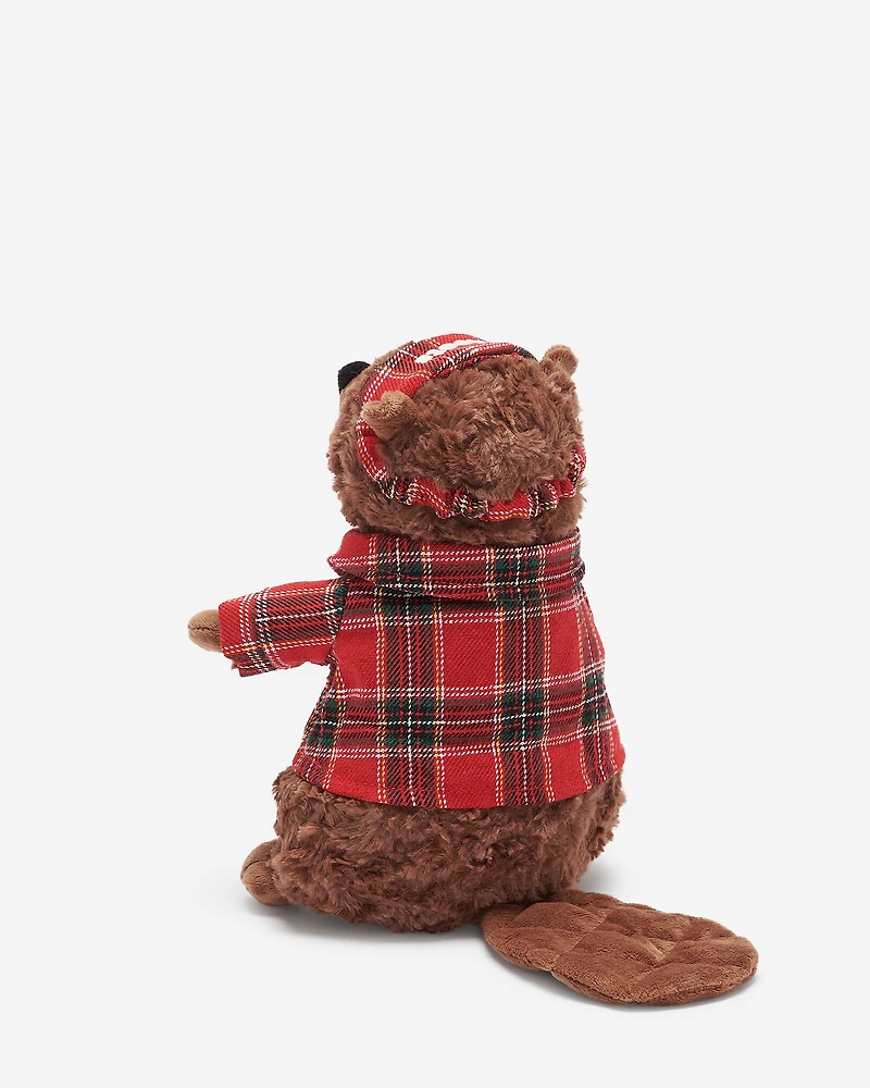 Castor en peluche Cabane