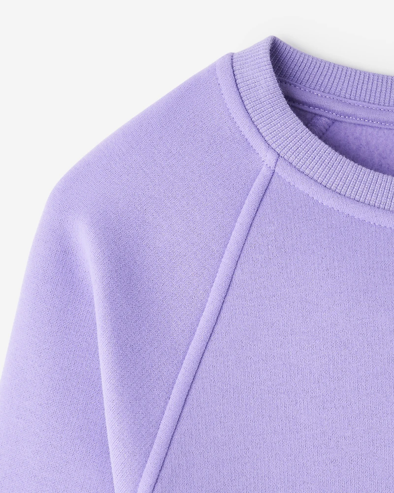 Chandail à col rond bouffant en molleton Nuage pour filles