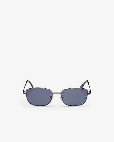 Womens Metal Slim Rectangle Sunglasses