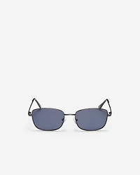 Womens Metal Slim Rectangle Sunglasses