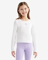 T-shirt sport à ourlet tulipe ajusté pour filles