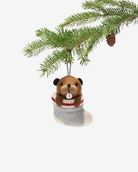 Cabin Stocking Beaver Ornament