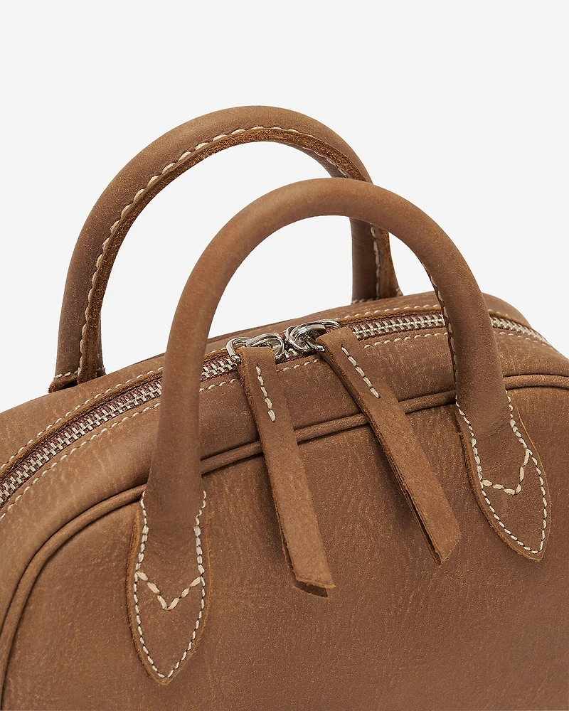 Mini sac à main style bowling en cuir Tribe