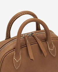 Mini sac à main style bowling en cuir Tribe