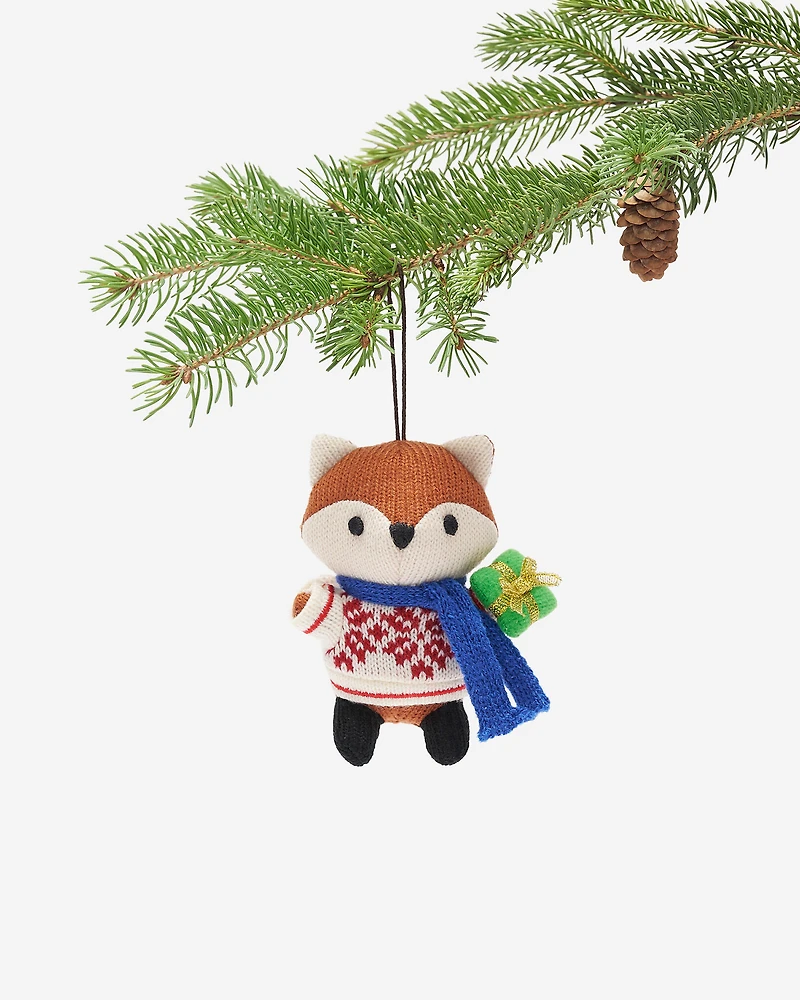 Fair Isle Fox Ornament