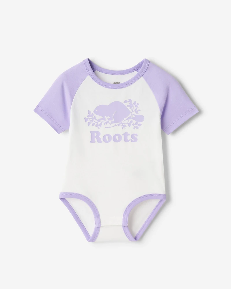 Baby Organic Cooper Baseball Short Sleeve Bodysuit