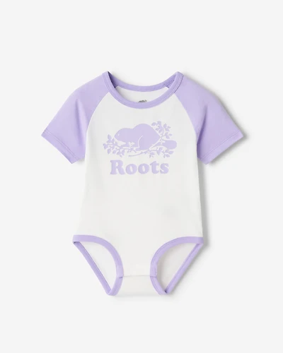 Baby Organic Cooper Baseball Short Sleeve Bodysuit