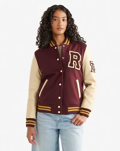 Blouson universitaire rétro pour femme