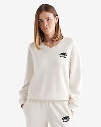 Chandail col en V molleton de coton bio Cooper